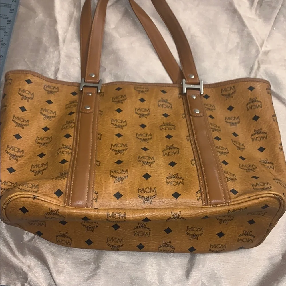 MCM Brown Monogrammed Leather Tote EUC Authentic